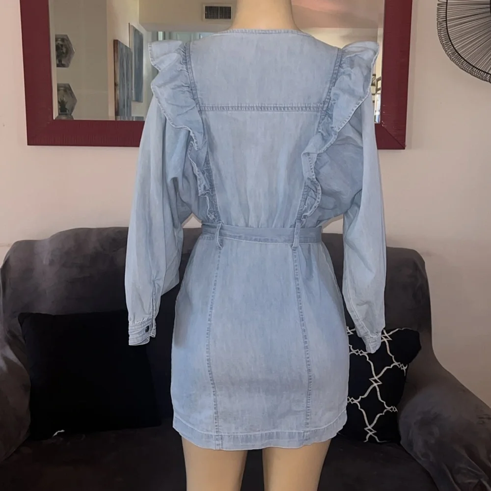 Free People Imogene Denim Mini Dress Size - Picture 8 of 13